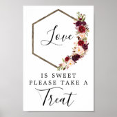 Poster Pancarte Boho Bourgogne Love Is Sweet Favors (Devant)