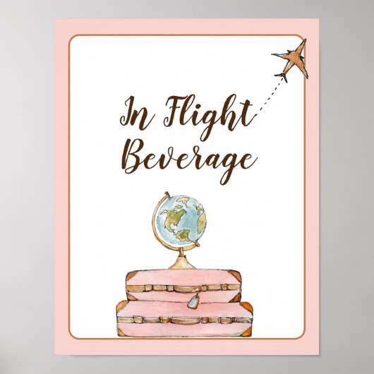 Poster Pancarte Boissons en vol mariage (Devant)