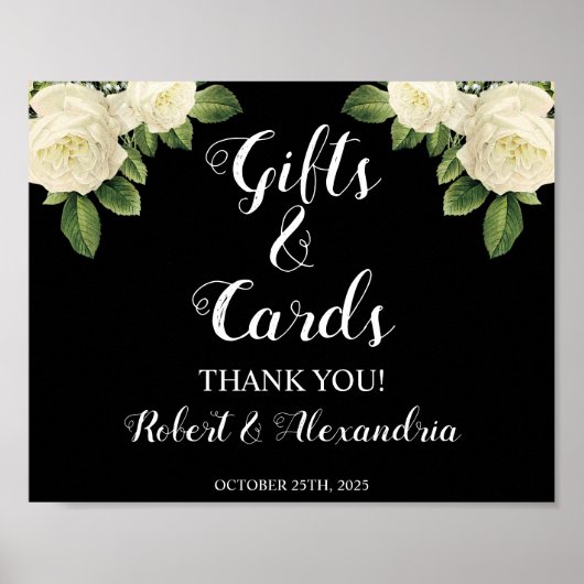 Poster Pancarte Cadeaux et Cartes | Pancarte Mariage Ente (Devant)