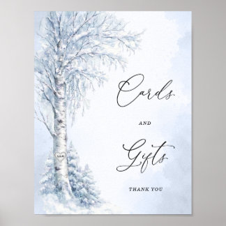 Poster Pancarte Cartes & Cadeaux de Bois de Birken gelé