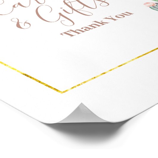 Poster Pancarte Cartes & Cadeaux Fleurs Roses Cactus Boho (Coin)