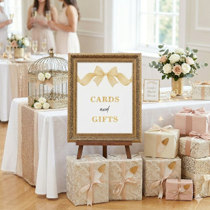 Poster Pancarte Cartes et Cadeaux Arc-en-or pour la Fête