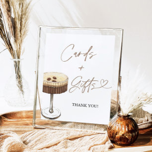 Poster Pancarte Cartes et Cadeaux de Lancement de Mariage