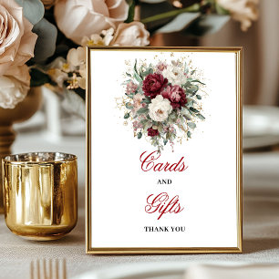 Poster Pancarte Cartes et Cadeaux de Teinte Romantique Bo