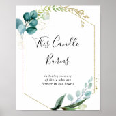 Poster Pancarte Cette Bougie Brûle Fleurs Tropicales Vert (Devant)