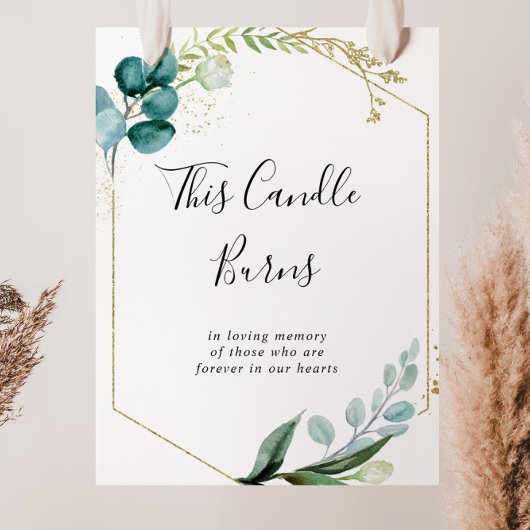 Poster Pancarte Cette Bougie Brûle Fleurs Tropicales Vert