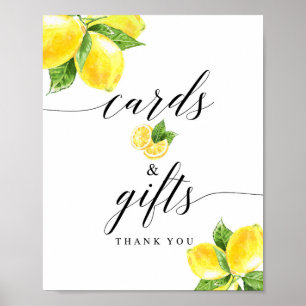 Poster Pancarte Citron Citrus Cartes et Cadeaux 8x10"