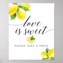 Pancarte Citrus Lemon Love is Sweet 8x10"