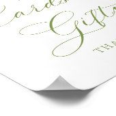Poster Pancarte Classique Vert Olive Hydrangea Cartes et (Coin)