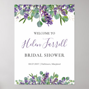 Poster Pancarte de Baby Shower de mariage aux fleurs de l