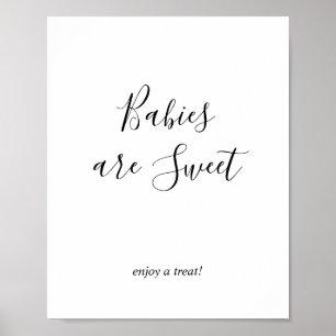Poster Pancarte de Baby Shower Minimaliste pour Douceurs