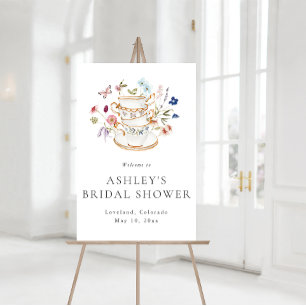 Poster Pancarte de Baby Shower Thè pour Mariage