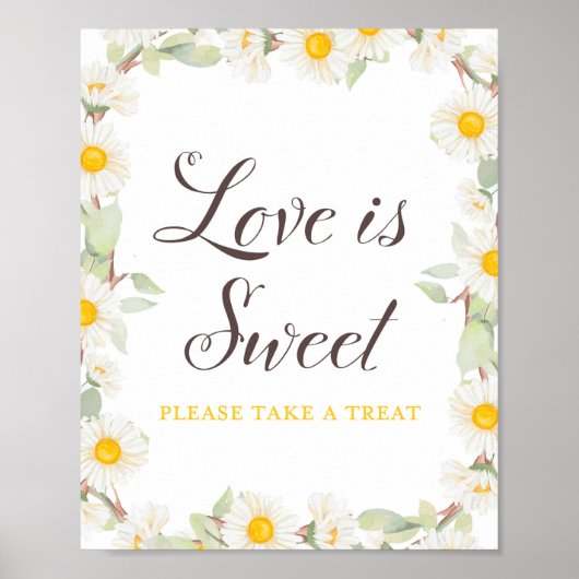 Poster Pancarte de Baby Shower Thème Mariage Champêtre Fl (Devant)