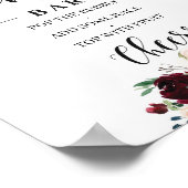 Poster Pancarte de bar à mimosa Boho Blush bordeaux marin (Coin)