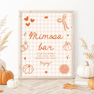 Poster Pancarte de bar à mimosa dessinée à la main avec d
