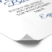 Poster Pancarte de bar à mimosa pour douche florale bleue (Coin)