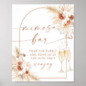 Poster Pancarte de bar à Mimosa pour mariage bohème (Devant)