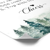 Poster Pancarte de bar à Mimosa pour mariage - Pins hiver (Coin)