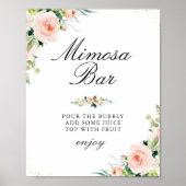 Poster Pancarte de bar à mimosas pour une douche de marié (Devant)