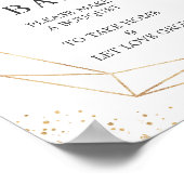 Poster Pancarte de bar de fleurs de douche de mariée rose (Coin)