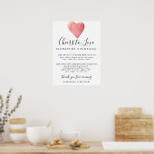 Poster Pancarte de bar de mariage pour cocktails Red Hear (Cuisine)