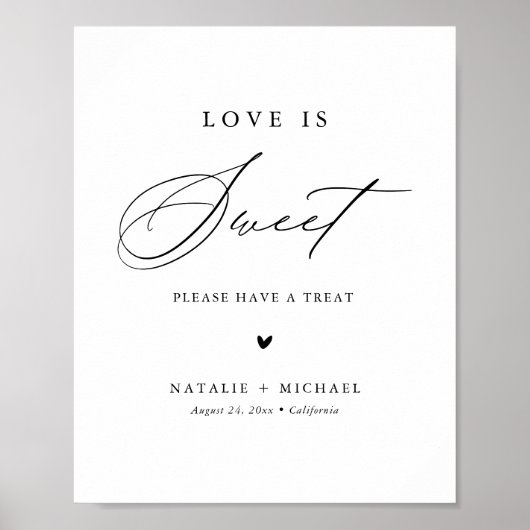 Poster Pancarte de bar de table de dessert doux d'amour d (Devant)