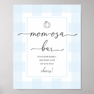 Poster Pancarte de bar Mom-osa pour baby shower citrouill