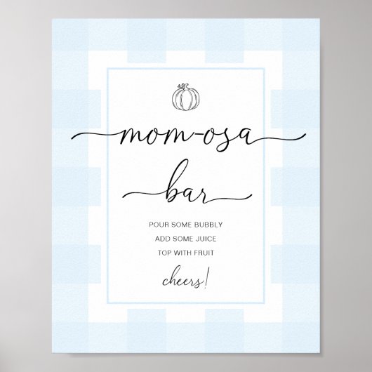 Poster Pancarte de bar Mom-osa pour baby shower citrouill (Devant)