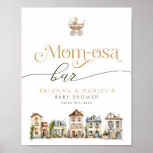Poster Pancarte de Bar Mom-osa pour Baby Shower 'Il Faut
