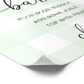 Poster Pancarte de bar Mom-osa pour baby shower vert ment (Coin)