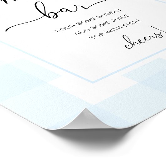 Poster Pancarte de bar Mom-osa pour bébé Shower avec ging (Coin)