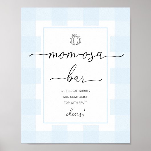 Poster Pancarte de bar Mom-osa pour bébé Shower avec ging (Devant)