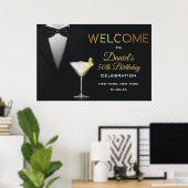Poster Pancarte de bienvenue au cocktail Smoking (Bureau à domicile)