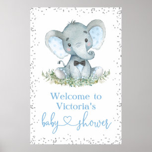Poster Pancarte de bienvenue Baby Shower Col Glitter Élép