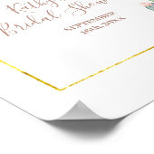 Poster Pancarte de bienvenue Baby Shower Fleur Rose Cactu (Coin)