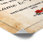 Poster Pancarte de bienvenue crâne rustique Halloween mar (Coin)