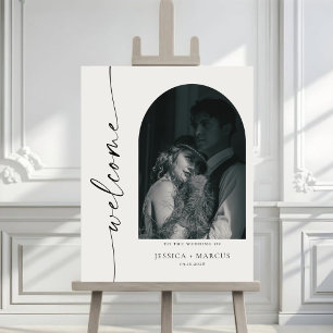 Poster Pancarte de bienvenue de mariage chic minimaliste 