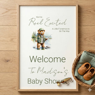 Poster Pancarte de bienvenue pour Baby Shower Little Fish