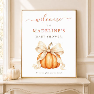 Poster Pancarte de bienvenue pour bébé Coquette Pumpkin B