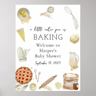Poster Pancarte de bienvenue pour gâteau au coloris aquar