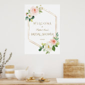Poster Pancarte de bienvenue pour la douche de mariage fl (Cuisine)