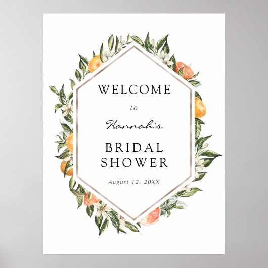 Poster Pancarte de bienvenue pour la douche de mariage Ma (Devant)