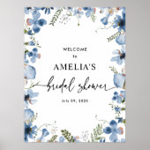 Poster Pancarte de bienvenue pour la fête prénuptiale Blu (Devant)