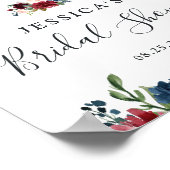 Poster Pancarte de bienvenue pour un mariage avec fleurs  (Coin)