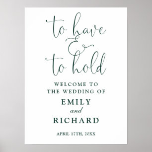 Poster Pancarte de bienvenue pour un mariage de noces d'é