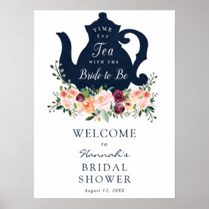 Poster Pancarte de bienvenue pour une Baby Shower Tea Tim