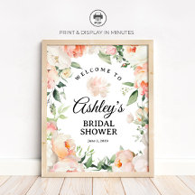 Pancarte de bienvenue pour une douche de mariée au