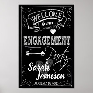 Poster Pancarte de bienvenue pour une fête de fiançailles