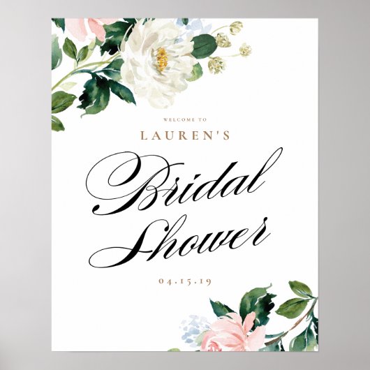Poster Pancarte de bienvenue pour une fête prénuptiale au (Devant)