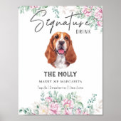 Poster Pancarte de boisson signature pour chien Basset Ho (Devant)